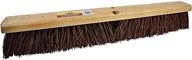 🔨 outdoor push broom head - heavy duty hardwood block, rough surface stiff palmyra fibers, brown - 24 inch bristles 4224 logo