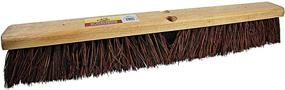 img 4 attached to 🔨 Outdoor Push Broom Head - Heavy Duty Hardwood Block, Rough Surface Stiff Palmyra Fibers, Brown - 24 Inch Bristles 4224