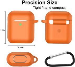 img 1 attached to 🟠 AirPods Case - Full Protection Silicone Cover Compatible with Apple AirPods 1&amp;2 Wireless and Wired Charging Case (Visible Front LED) - Bright Orange