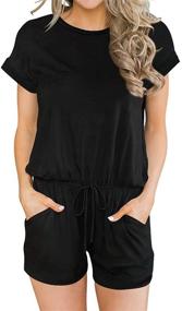 img 4 attached to 👖 ANRABESS Women's Summer Casual Jumpsuit Romper | Comfy Loungewear with Pockets