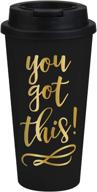 👍 creative brands slant collections - 16-ounce acrylic double-wall coffee tumbler with lid: you got this, stay energized! logo