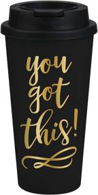 img 2 attached to 👍 Creative Brands Slant Collections - 16-Ounce Acrylic Double-Wall Coffee Tumbler with Lid: You Got This, Stay Energized!