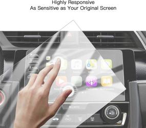 img 2 attached to 📱 High Clarity Anti-Glare PET Plastic Screen Protector for Honda Civic LX EX Touring Si EX-L Sedan Hatchback Navigation (2 Packs)