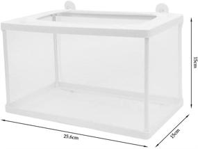 img 3 attached to 🐠 Large Fish Tank Breeding Box, Pack of 2, Aquarium Separation Net Nylon Incubator Mesh, Fry Hatchery Incubator Mesh with 4 Suction Cup for Newborn Small Fish, 10x6x6