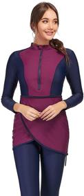 img 2 attached to Seafanny Women's Modest Swimsuit with Long Sleeves - Burkini Style Full Coverage Muslim Swimwear