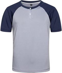 img 4 attached to Men's Clothing - Fashion Summer T-Shirt with Henley Sleeves in Shirts