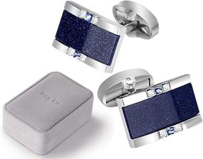 img 4 attached to Captivating BagTu Galaxy Rectangular Greeting Cufflinks: Elevate Your Style