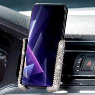 держатель для телефона в автомобиле frienda bling mini car air vent держатель для сотового телефона 360° регулируемый автоматический автомобильный держатель для телефона холдер с кристаллами кристалла удобные универсальные аксессуары для автомобиля для женщин и девочек (белый) логотип