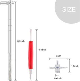 img 2 attached to 🔧 Набор инструментов для извлечения колпачков клапанов автомобильных шин ZHSMS: 10 шт. клапанов TR412 со вставками клапанов, двойной одноголовый съемник вставок клапанов, 4-сторонний набор инструментов для клапанов