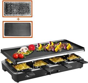 img 4 attached to 🍽️ Artestia Raclette Table Grill - 1200W Electric Indoor Grill with 8 Paddles - Korean BBQ Grill Set with Cheese Raclette, Grill Stone, and Non-Stick Reversible Aluminum Surface