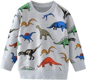 img 4 attached to UnionKK Toddler Cartoon T Shirt Dinosaur Boys' Clothing in Tops, Tees & Shirts