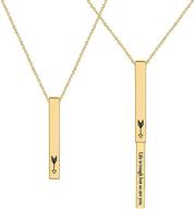 personalized hidden messages necklace: sloong 14k gold plated bar necklace, engrave inspiring charm with adjustable chain - perfect valentine's gift for women and girls logo