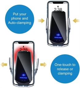 img 2 attached to 🚗 Upgrade Your Car with the Best Phone Holder: 15W Qi Wireless Charging Function, Induction Auto Clip, Universal Compatibility - Compatible with All iPhone Android Phones