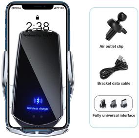 img 3 attached to 🚗 Upgrade Your Car with the Best Phone Holder: 15W Qi Wireless Charging Function, Induction Auto Clip, Universal Compatibility - Compatible with All iPhone Android Phones