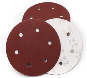 img 2 attached to 🔄 Jiayouy 40 Grit 9 Inch 6 Hole Hook and Loop Sanding Disc - Premium Flocking Sandpaper for Random Orbit Sander (10Pcs)