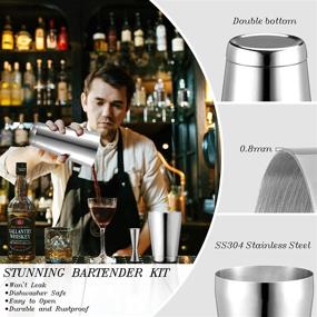 img 3 attached to 🍸 COPLIB 13-Piece Stainless Steel Bartender Kit with Rustproof Cocktail Shaker Set and Stylish Stand