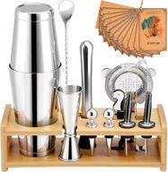 🍸 coplib 13-piece stainless steel bartender kit with rustproof cocktail shaker set and stylish stand logo