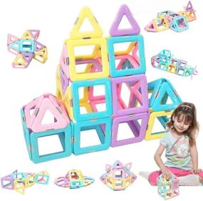 img 1 attached to DEJUN Magnetic Construction Playboard: 🧲 The Ultimate Educational Toy for Kids