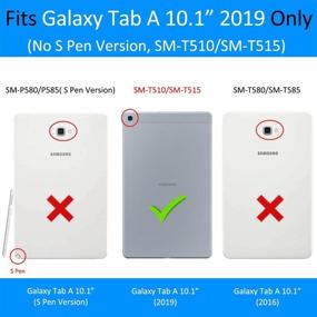 img 3 attached to Чехол Hocase Galaxy Tab A 10.1 (SM-T510/SM-T515) - Милый цветочный PU-кожаный трехслойный чехол-подставка для Samsung Galaxy Tab A 10.1 дюйма (модель 2019 года), дизайн "Бордовые Цветы