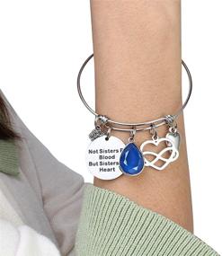 img 2 attached to MONOOC Birthstone Friend Bracelets: Celebrate a Timeless Friendship with Women's Charm Bangle Bracelets