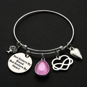 img 1 attached to MONOOC Birthstone Friend Bracelets: Celebrate a Timeless Friendship with Women's Charm Bangle Bracelets