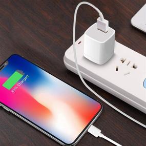 img 1 attached to 📱 iPhone Charger Set, MFi Certified Lightning Cable and Dual USB Wall Charger, Fast Charging & Data Sync Cable Compatible with iPhone 12/11/11 Pro/Xs/XR/X/8/8Plus, Travel Plug Included