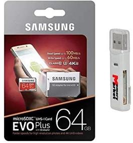 img 1 attached to Карта памяти Samsung MicroSD XC класса 10, объем 64 ГБ, стандарт UHS-3, скорость записи класс 3 (MB-MC64GA) комплектуется адаптером и считывателем карты памяти.