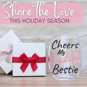 img 3 attached to 🍷 Celebrimo Bestie Friendship Wine Glass for Women - Best Friend Gifts, Birthday-Bachelorette & Girls Weekend Gifts - Sister Gifts for Women - Sentimental Bestfriend Gifts 15oz