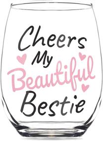 img 4 attached to 🍷 Celebrimo Bestie Friendship Wine Glass for Women - Best Friend Gifts, Birthday-Bachelorette & Girls Weekend Gifts - Sister Gifts for Women - Sentimental Bestfriend Gifts 15oz