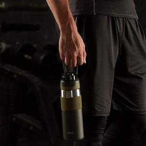 img 2 attached to 🍃 Green Stainless Steel Sport Water Bottle with Straw & Handle - 20oz Cold Insulation, Leak-Proof, Keep Warm