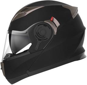 img 4 attached to 🏍️ DOT Approved Modular Full Face Helmet - YEMA YM-925 Motorcycle Casco Moto Moped Street Bike Racing Helmet with Sun Visor Bluetooth Space for Adult, Youth Men and Women - Matte Black, XL