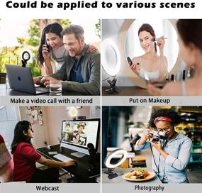 img 2 attached to Youshuo Video Conference Lighting Kit - 3.5 inch Selfie Ring Light Clip on Laptop Monitor with 🎥 Three Dimmable Color Options for Enhanced Live Streaming, Zoom Meeting, Webcam, Live Broadcast, Makeup, TikTok, and YouTube Video Performance.