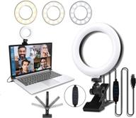 youshuo video conference lighting kit - 3.5 inch selfie ring light clip on laptop monitor with 🎥 three dimmable color options for enhanced live streaming, zoom meeting, webcam, live broadcast, makeup, tiktok, and youtube video performance. logo