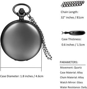 img 1 attached to JewelryWe Silver-Tone Polished Quartz Pocket Watch