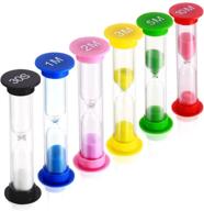 ⏳ dsmile plastic sand timer - set of 6 colorful sandglass hourglass sand clock timers - 30sec, 1min, 2mins, 3mins, 5mins, 10mins logo