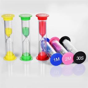 img 3 attached to ⏳ DSmile Plastic Sand Timer - Set of 6 Colorful Sandglass Hourglass Sand Clock Timers - 30sec, 1min, 2mins, 3mins, 5mins, 10mins