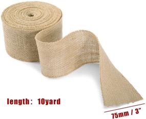 img 3 attached to 🎀 Humphrey's Craft 3 Inch Natural Burlap Fabric Ribbon - 10 Yards: Perfect for Crafts, Gift Wrapping, Christmas Decor, Succulents, Chairs, and Dining Tables