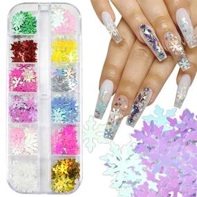 img 4 attached to Snowflake Christmas Snowflakes Holographic Decoration Foot, Hand & Nail Care
