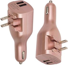 img 4 attached to Двойная зарядка для автомобиля Elepower с двумя USB-портами и складной вилкой - совместимый со смартфонами iPhone Xs MAX X 6 7 8 Plus, планшетами iPad 2018 Mini 2019 Pro Air, смартфонами Galaxy S10 9 8 Plus/LG Google/HTC - розовое золото.