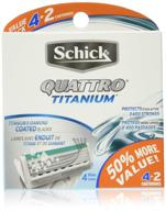 🪒 enhanced shaving experience: schick quattro titanium razor blade refills for men, 6 count value pack logo