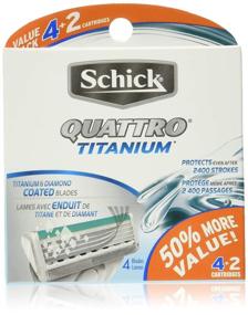 img 3 attached to 🪒 Enhanced Shaving Experience: Schick Quattro Titanium Razor Blade Refills for Men, 6 Count Value Pack
