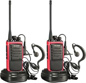 img 4 attached to 💼 Highly Efficient Arcshell Rechargeable Long Range Two-Way Radios: 2 Pack Walkie Talkies with Earpiece, Li-ion Battery, and Charger