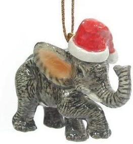 img 1 attached to ELEPHANT Christmas Ornament MINIATURE Porcelain