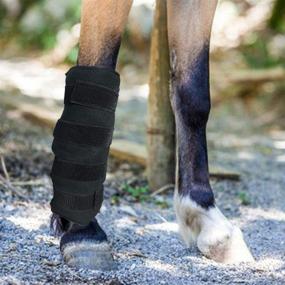 img 3 attached to 🐴 WORLD-BIO Cooling Wrap: Full Leg Ice Boot for Horse Injuries - Universal Size (15.5'' x 15.7'') Black