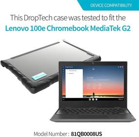 img 3 attached to 🔒 Gumdrop DropTech Case: Ultimate Shock Absorbing Protection for Lenovo 100e Chromebook (Gen 2, MTK) - Black, Rugged Design for K-12 Students, Teachers, and Kids