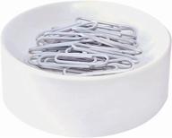 📎 streamlined white clipwell magnetic paper clip holder: organize your desk in style! logo