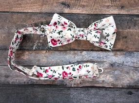 img 2 attached to 🎀 Blush Floral Small Boys' Accessories - Bow Ties by Spring Notion