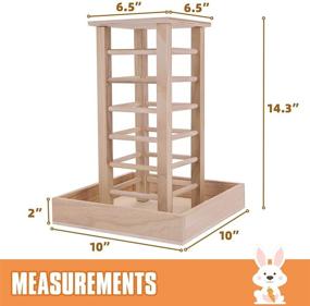 img 3 attached to 🐇 Natural Wooden Hay Feeder Rack for Rabbits, Guinea Pigs, Chinchillas, and Hamsters - Pet-Self Feeding Solution to Minimize Waste, Glue-Free and Nailless Design