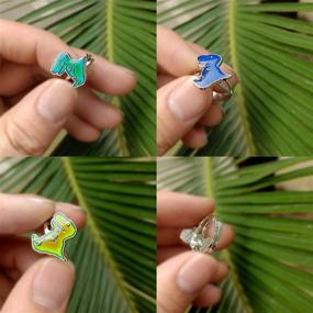 img 1 attached to 🦖 2 Pcs Color-Change Dinosaur Mood Rings for Women, Girls, Boys - Adjustable Size, Wqaip Kerg