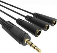 🎧 ancable 9 inch 3.5mm (1/8") male to 3x female stereo splitter audio cable with gold-plated connectors - 3 way splitter logo